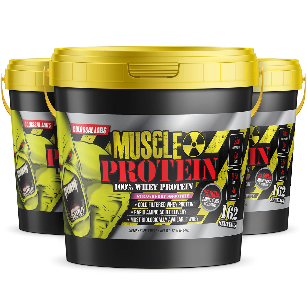 COLOSSAL LABS Muscle Protein Whey Powder [12 lbs/Pack of 1]-Strawberry Protein