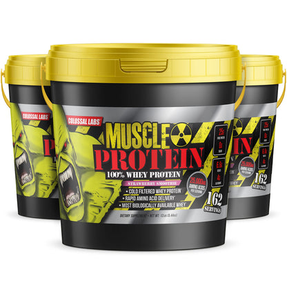 COLOSSAL LABS Muscle Protein Whey Powder [12 lbs/Pack of 1]-Strawberry Protein