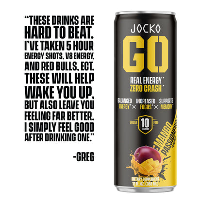 Jocko GO Energy Drink - KETO, Vitamin B12, Vitamin B6, Electrolytes, L Theanine