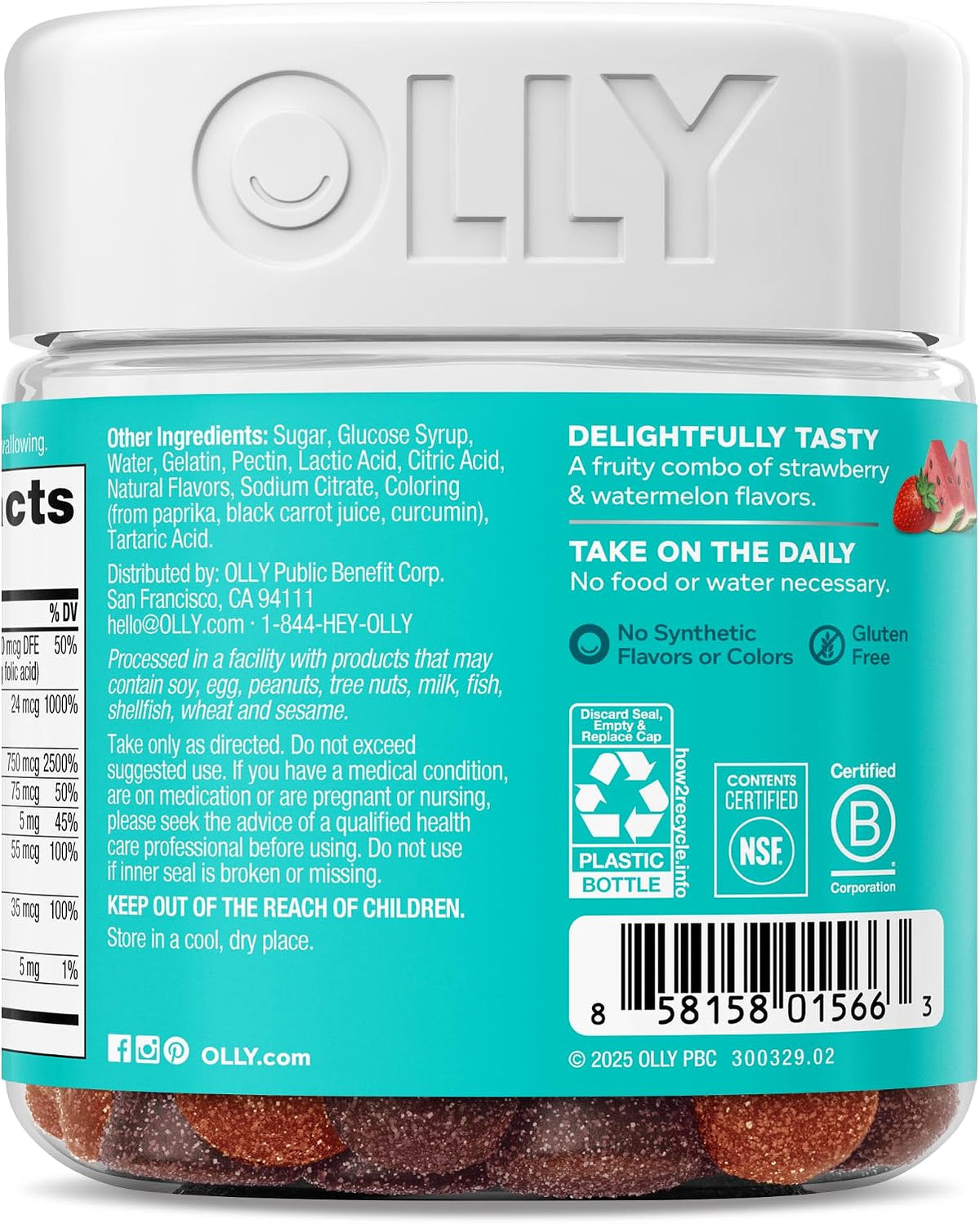 OLLY Teen Girl Multi Gummy, Healthy Skin and Immune Support*- 70 Count