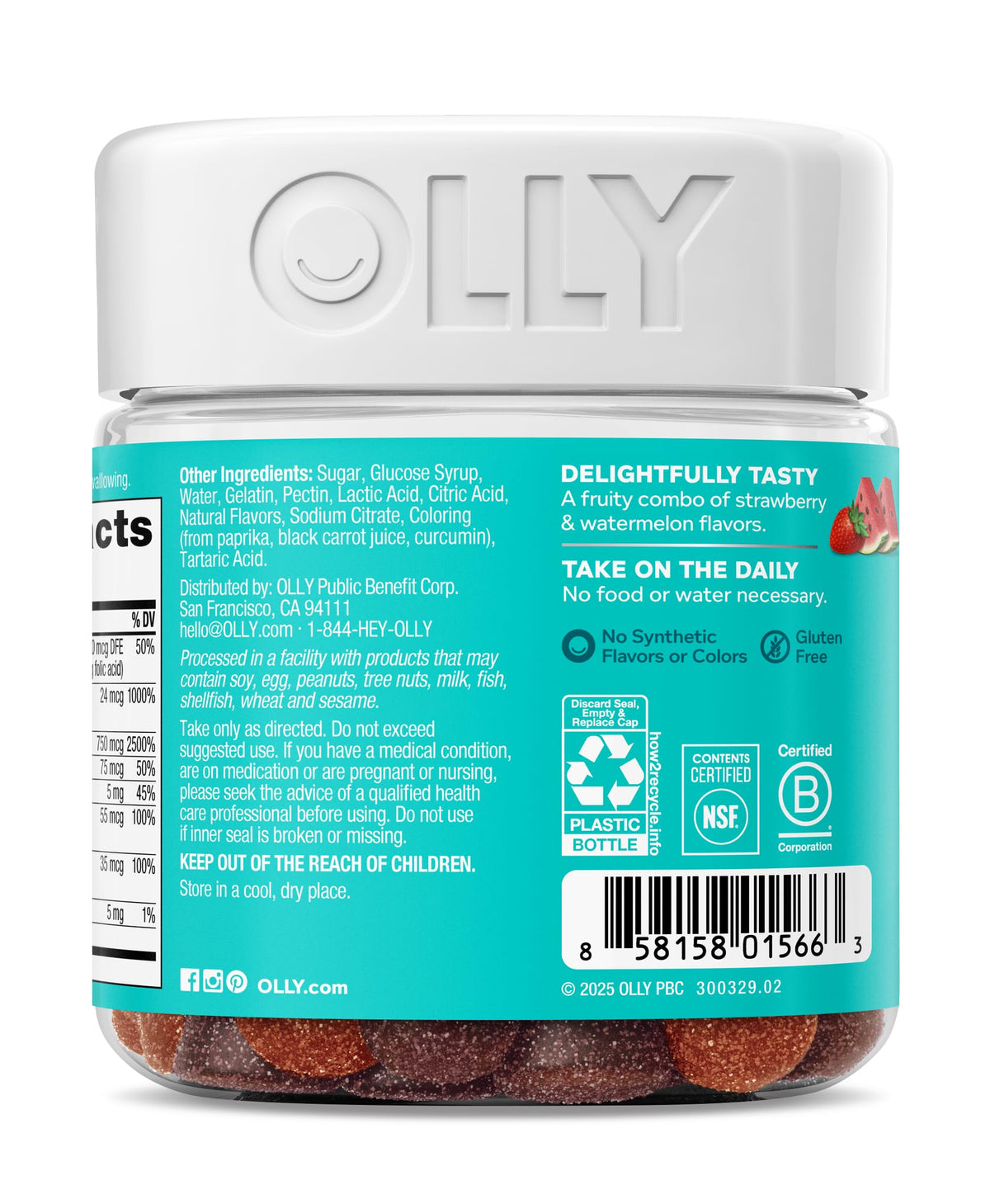 OLLY Teen Girl Multi Gummy, Healthy Skin and Immune Support*- 70 Count
