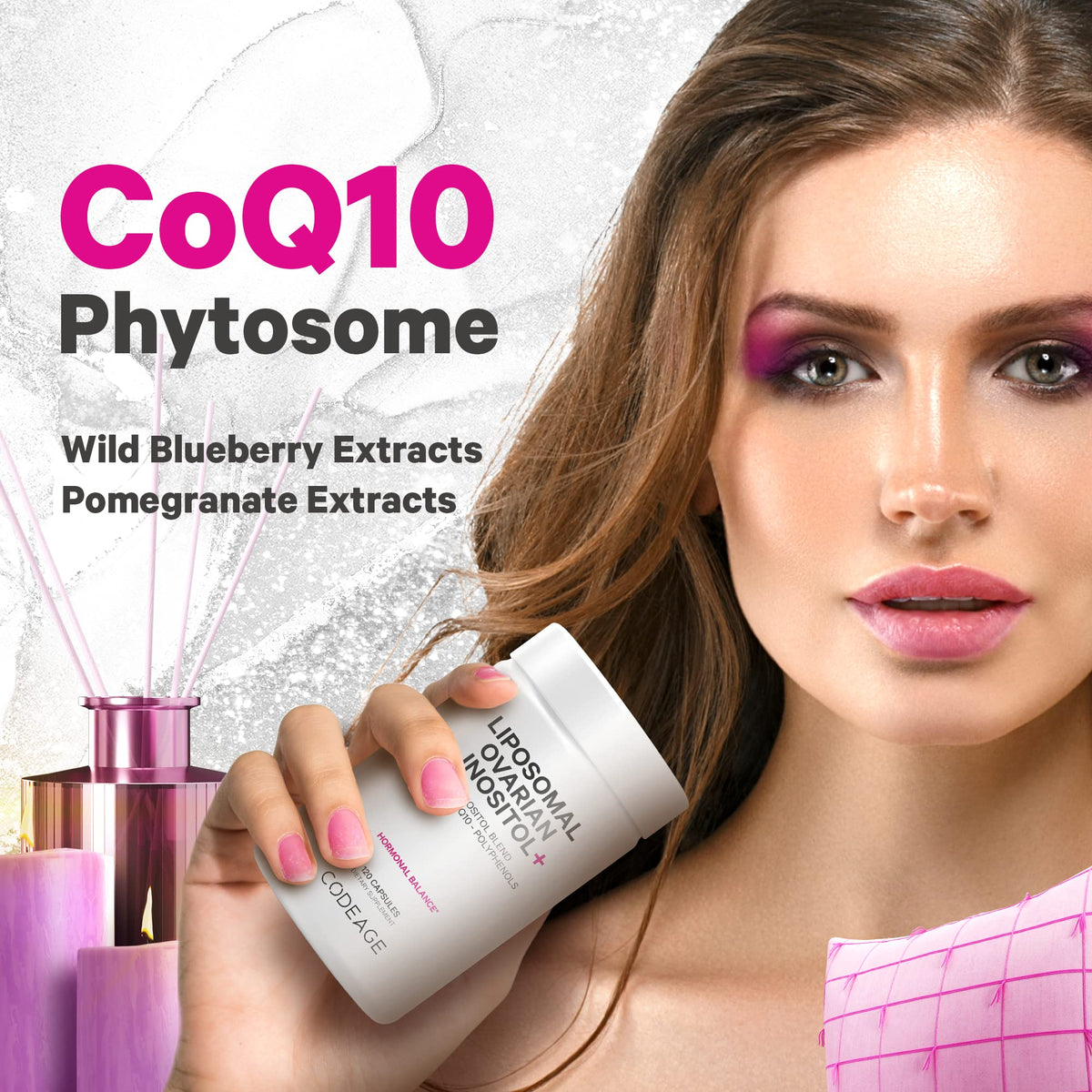Codeage Liposomal Ovarian Inositol + Supplement - Myo-Inositol, D-Chiro-Inositol
