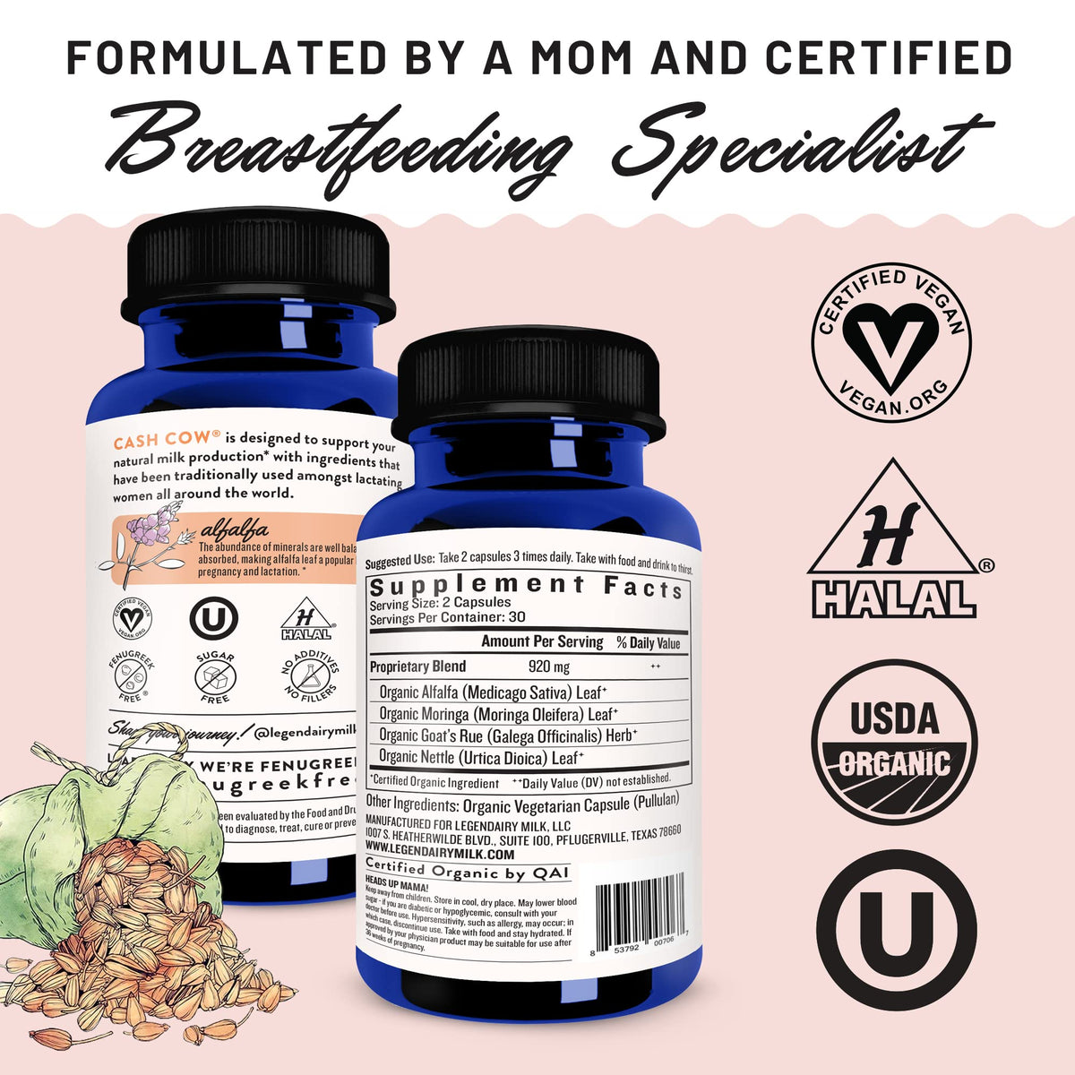 Legendairy Milk Liquid + Cash Cow, Lactation Supplement for Milk Supply Increase