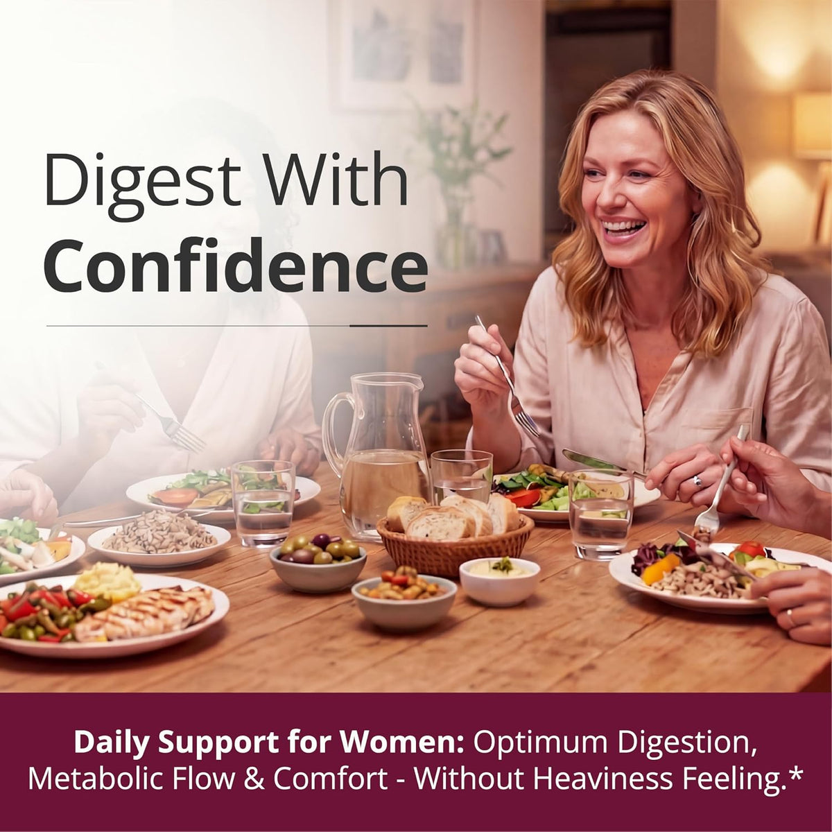 Digestive Enzymes for Women - 18 Active Enzymes, Bloating Relief - 60 Caps