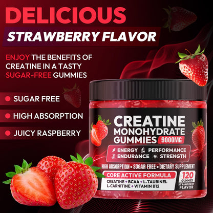Creatine Monohydrate Gummies 5000MG, Creatine Gummy for Men & Women 120Ct