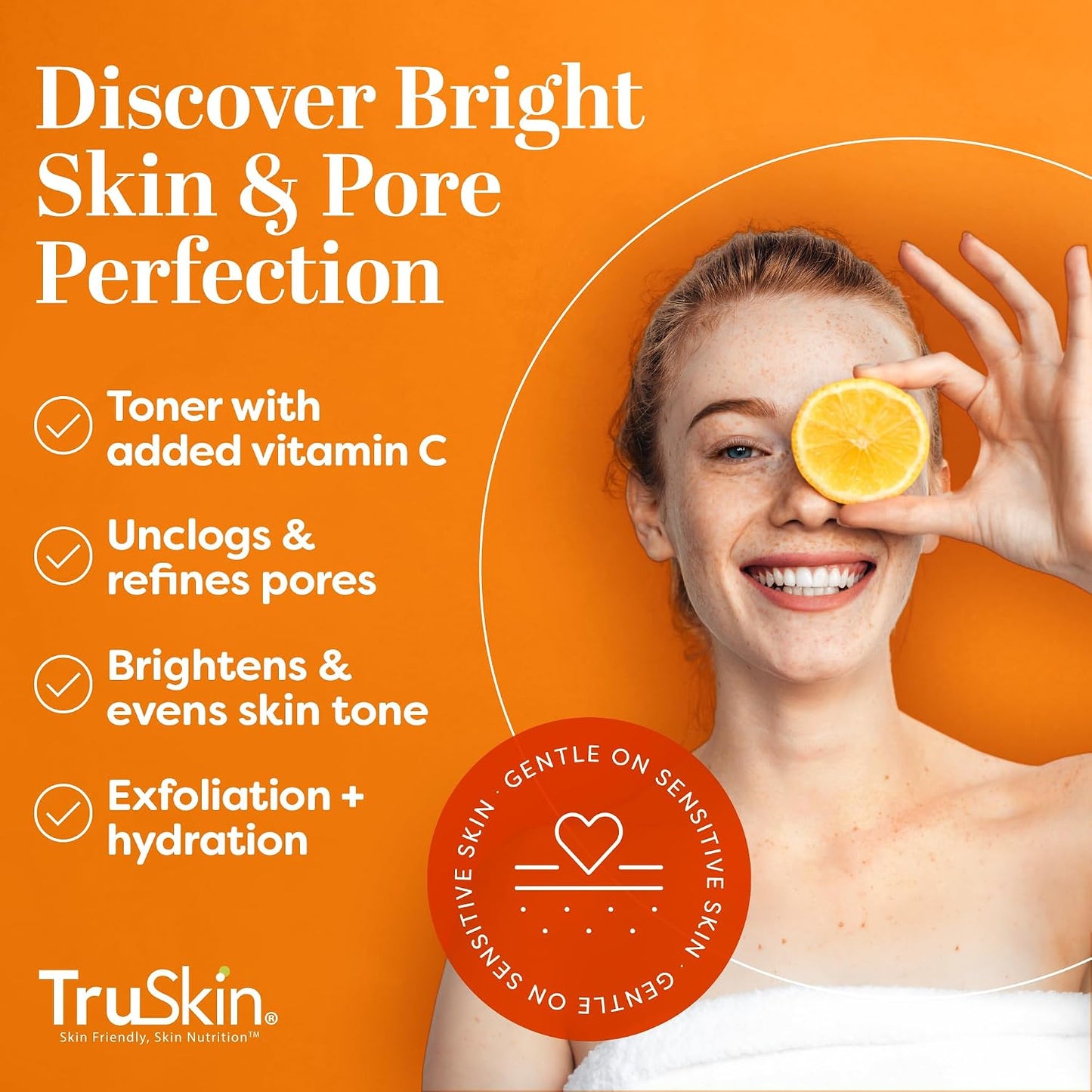 TruSkin AHA PHA BHA Liquid Exfoliant Toner with Vitamin C, 4.2 fl oz | With Salicylic and Glycolic Acid to help unclog pores while improving the look of skin tone and texture