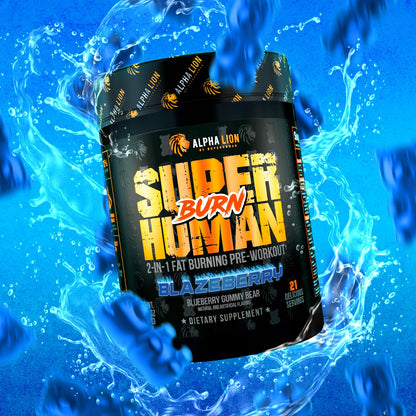 ALPHA LION Superhuman Burn – 2 in 1 Metabolism Booster Pre Workout and Thermogenic Fat Burner for Men – Appetite Suppressant and Weight Loss Supplement (21 Servings, Sweet Black Cherry Flavor)