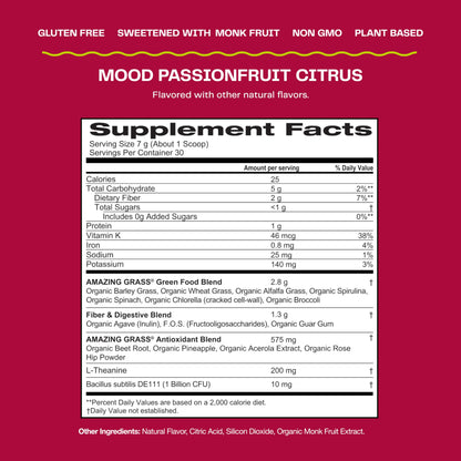 Amazing Grass Greens Blend Mood: Super Greens Powder Smoothie Mix for Mood, Relaxat