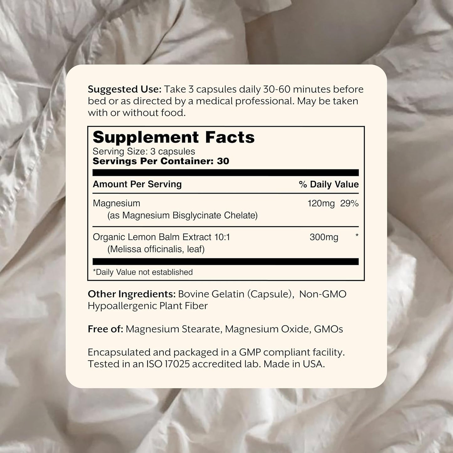 Promix Nutrition Relax | Sleep + Muscle Recovery | Magnesium Bisglycinate Chelate + Organic Lemon Balm Extract - 90 Count Capsule