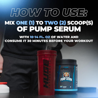 Pump Serum Non Stim Pre-Workout - Fully Loaded Stimulant Free Pre Workout for Extreme Pumps, Vascularity & Muscle Fullness, with L-Citrulline, HydroPrime & Nitrates, Blue Razz, 40 Servings