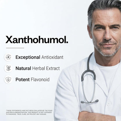 Supersmart - Xanthohumol Supplement (Hops Flower Extract) 150 mg per Day - Antioxidant & Anti Aging - Calm & Sleep Support - Hormone Balance | Non-GMO & Gluten Free - 90 Vegetarian Capsules