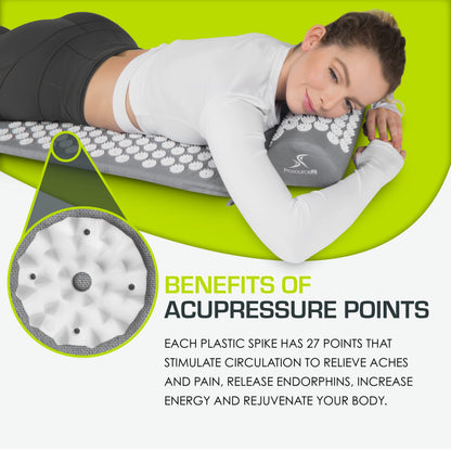 ProsourceFit Acupressure Mat and Pillow Set for Back/Neck Pain Relief and Muscle Relaxation