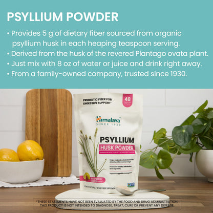 Himalaya Organic Psyllium Whole Husk Fiber Supplement,Unflavored,12 oz