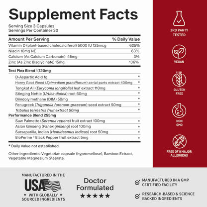 Snap Supplements Big Boy Bundle, Daily Men's Health Support, 90 Caps. Each | Includes Prostate Health with Saw Palmetto for Men, Testo Booster for Men & Nitric Oxide Booster, Vegan, Non-GMO, Gluten-Free