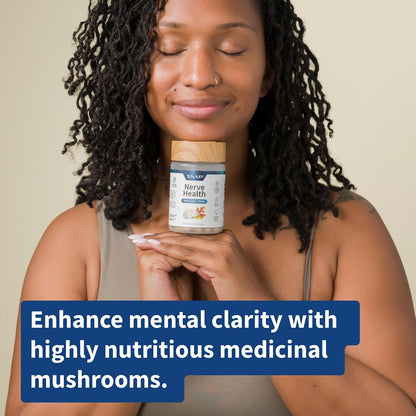 Snap Supplements Nerve Health Support with Lion's Mane, 60 Vegan Capsules | Organic Turmeric Neuropathy Supplement, Supports Mental Clarity, Focus & Healthy Nerve Function, Gluten-Free, Non-GMO