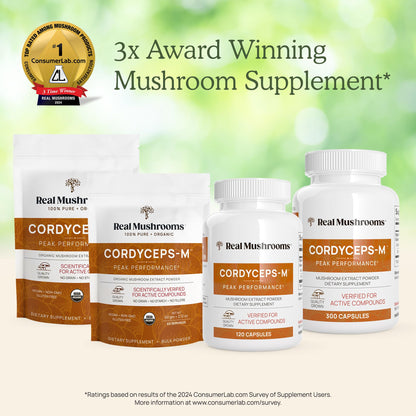 Real Mushrooms Cordyceps Capsules - Performance Mushroom Extract Supplement