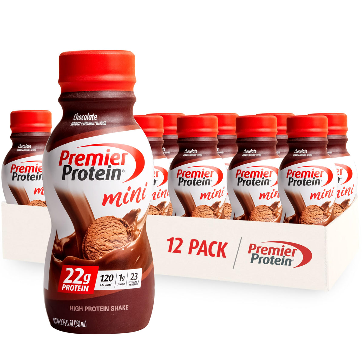 Premier Protein Shake MINIs, Chocolate, 22g Protein, 120 Calories, 1g Sugar, 8.75fl oz