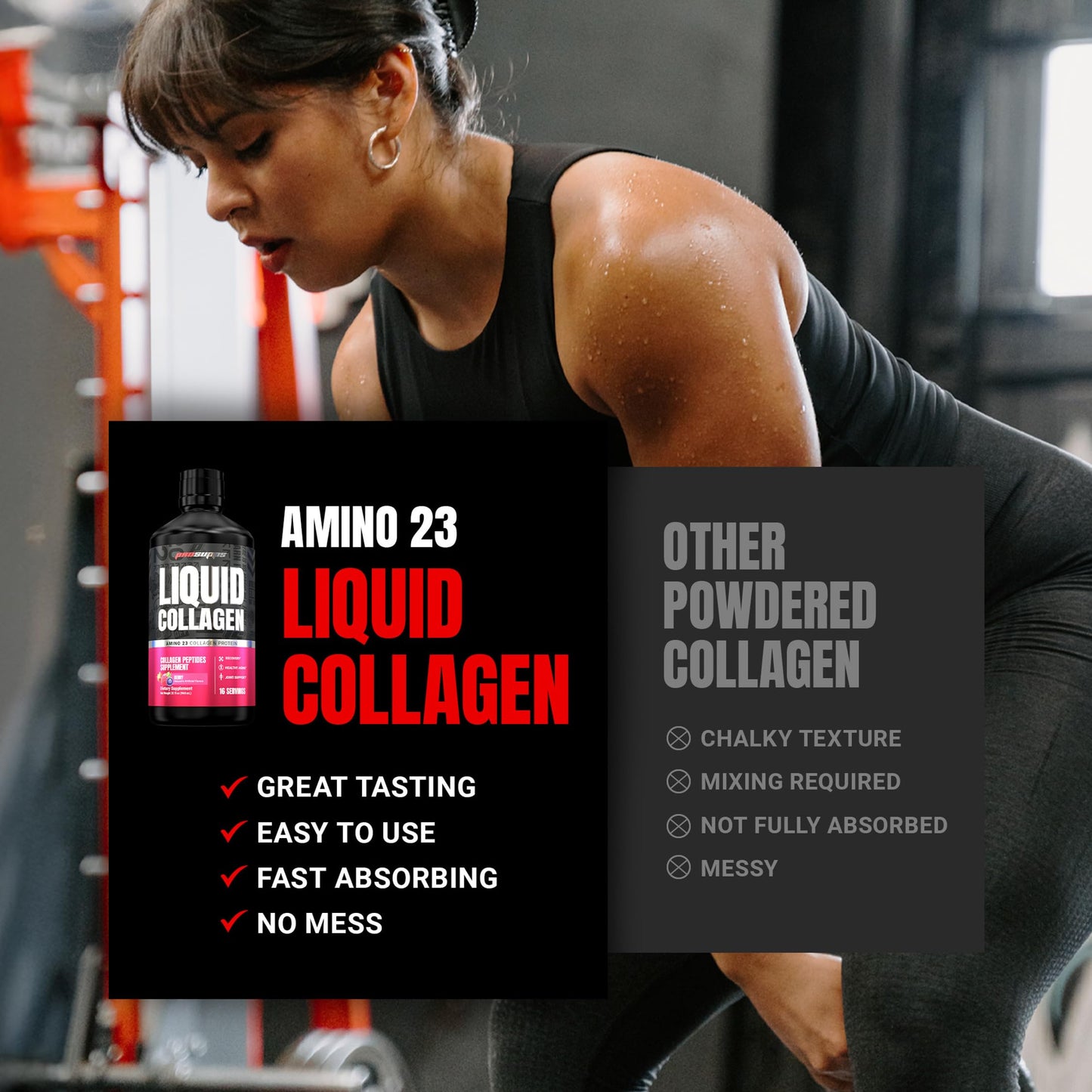 ProSupps Amino23 Liquid Collagen Shots, Berry - Collagen Peptide Post Workout Supplement Supports Healthy Aging, Joints, Skin & Hair - Gluten-Free & Zero Sugar - 16 Servings