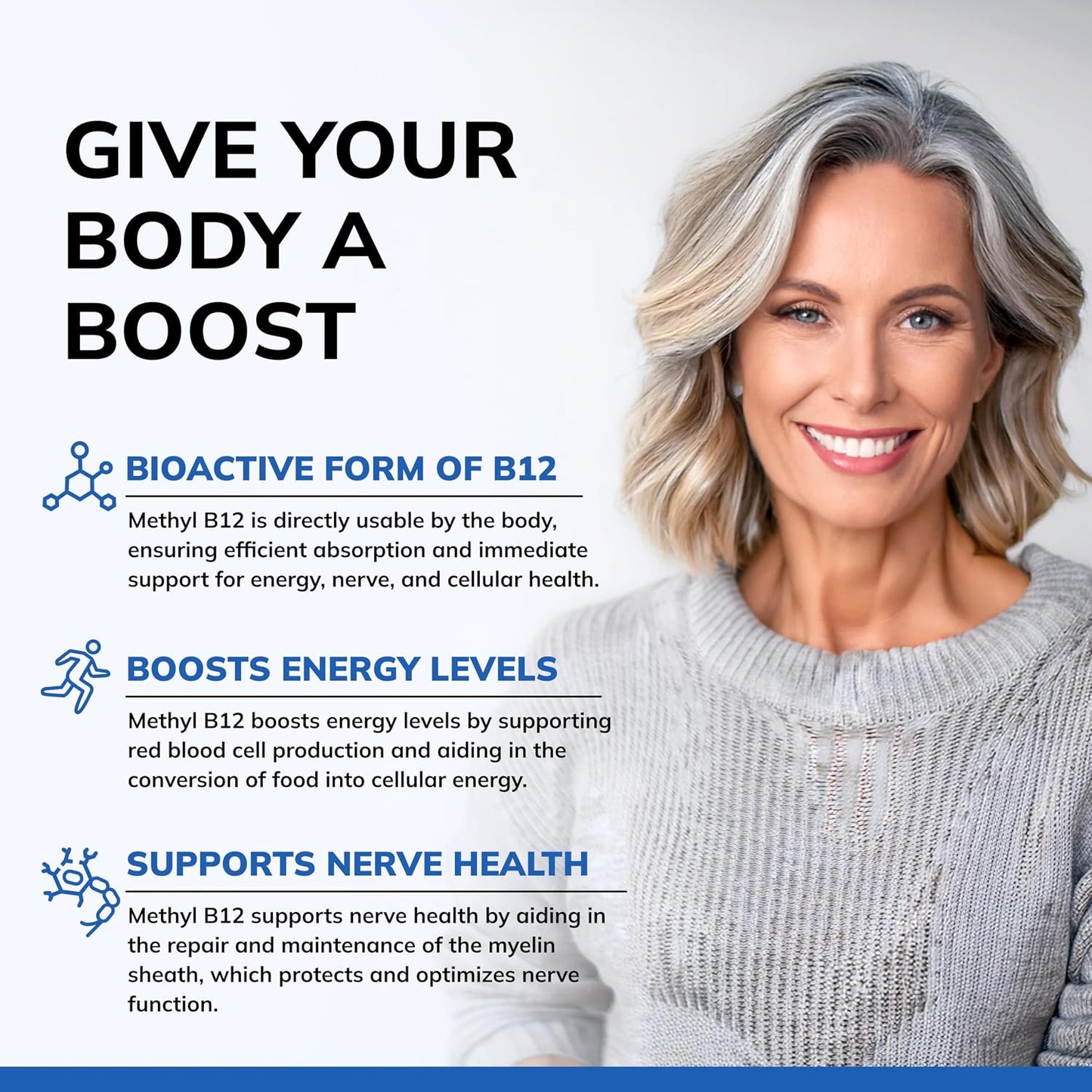 Vitamin B12 - 5000 MCG Supplement with Methylcobalamin (Methyl B-12) - 120 | Max Strength B12 Vitamins - 120 Tablets - Methylated Vit B 12 Support for Men & Women - Help Boost Energy & Brain Health