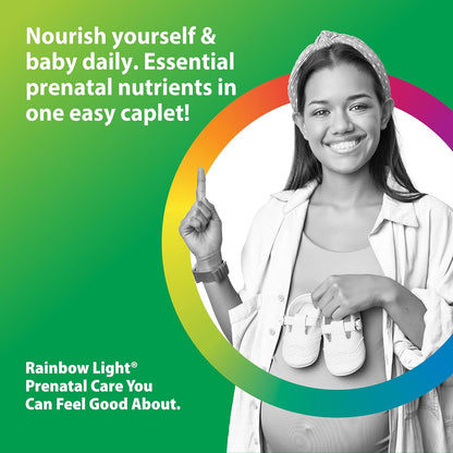 Rainbow Light Prenatal Multivitamin One + for Women | 60 Caplets | Essential Nutrition for Mom & Baby | Real Food Nutrients | Prenatal Botanical & Probiotic Blend | Essential Nutrition for Mom & Baby | Real Food Nutrients | Prenatal Botanical & Probiotic