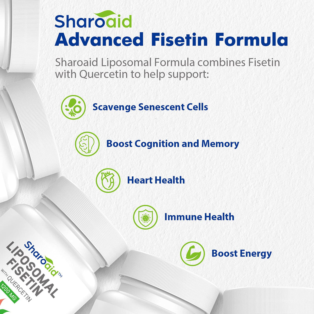 Sharoaid Liposomal Fisetin with Quercetin Supplements 1200 mg per Serving
