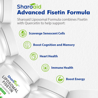 Sharoaid Liposomal Fisetin with Quercetin Supplements 1200 mg per Serving