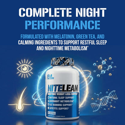 Night Time Fat Burner for Weight Loss Support - Belly Fat Burner for Men & Women with Green Tea and White Kidney Bean Extract - Nighttime Metabolism Booster & Sleep Optimizer to Help Stubborn Fat Loss