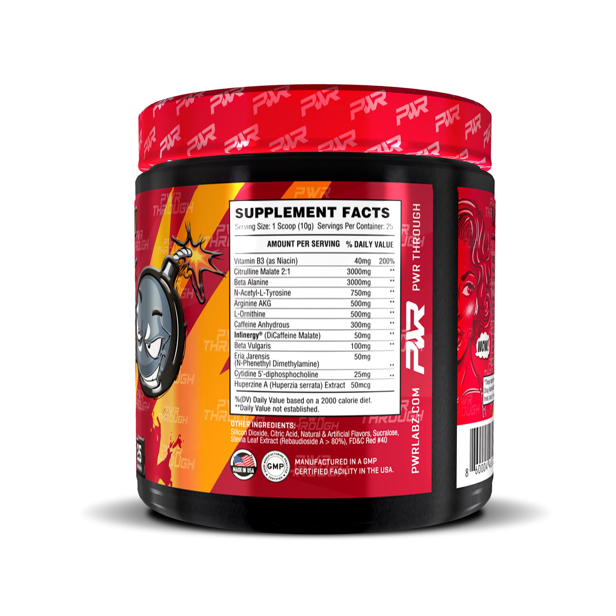 PWR Labz Pre Workout - Pump · Focus · Energy · L-Citrulline, L-Tyrosine, Agmatine, Alpha GPC (Tropic Thunder)