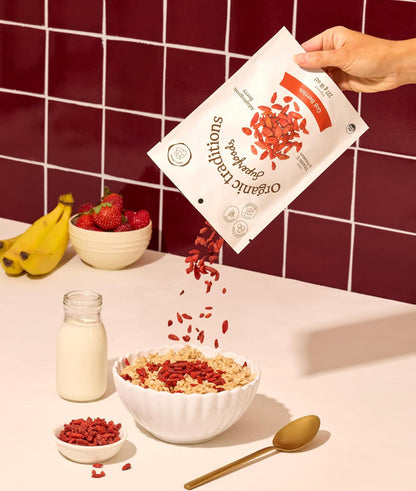 Organic Traditions Goji Berries, Organic Dried Whole Superfruit, Naturally Sweet Berry Flavor With Vitamins, Minerals And Antioxidants, Superfood and Snack For Tea,And Everyday Recipes, 227g / 8oz
