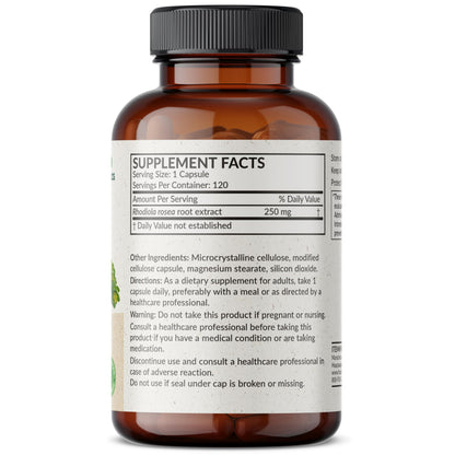 Futurebiotics Rhodiola Rosea Powder Adaptogenic Herb Vegetarian Capsules, 60 Count