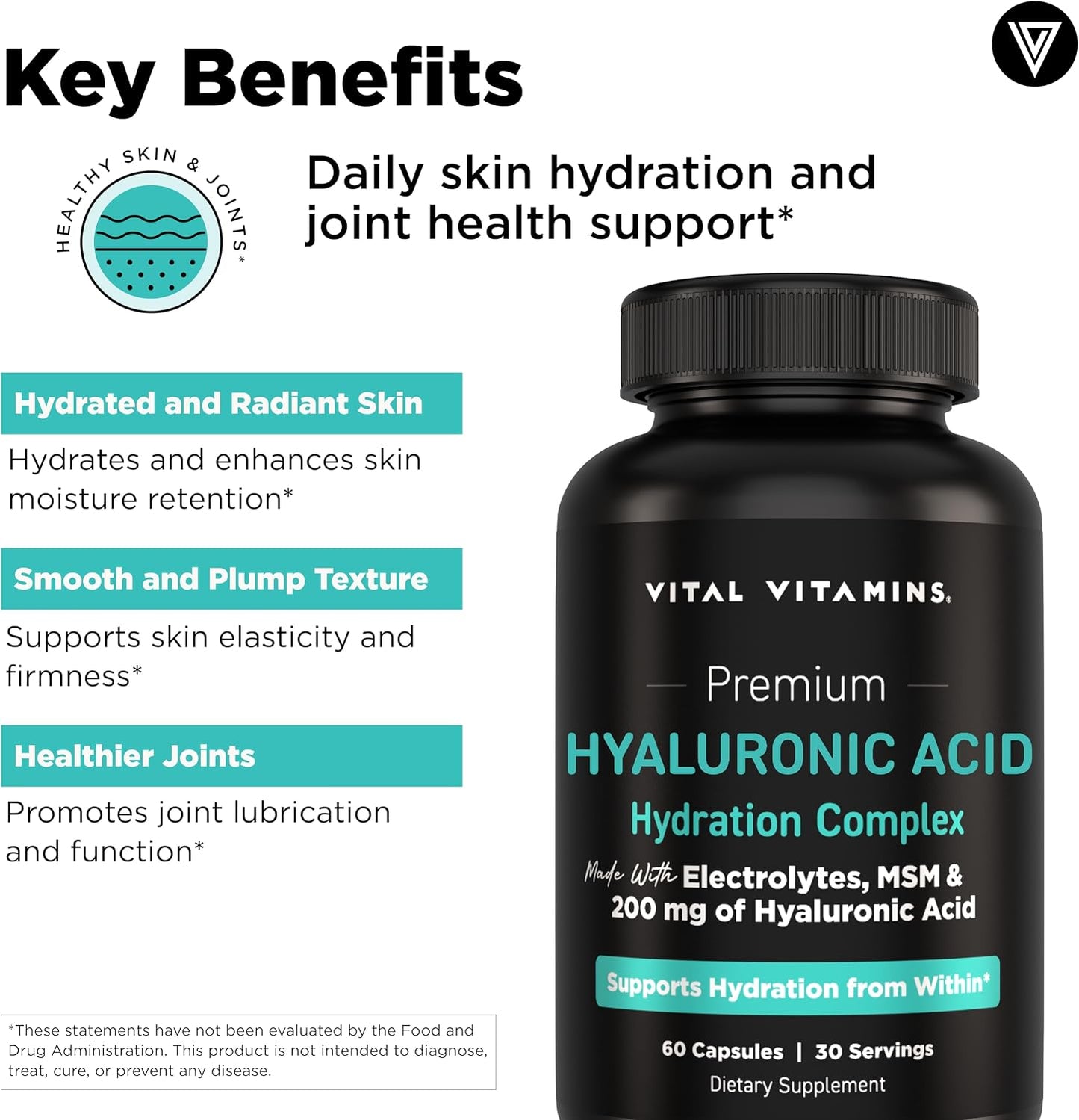 Vital Vitamins Multi-Collagen Plus 150 ct + Hyaluronic Acid Hydration Complex 60 ct