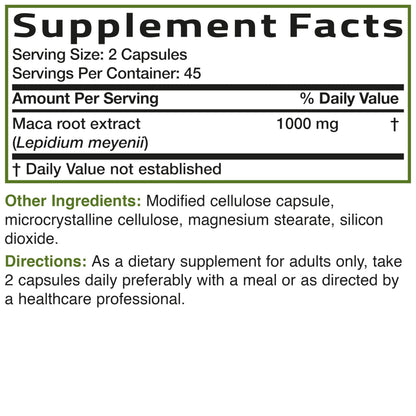 Bronson Maca Root Extra Lepidium Meyenii, Non-GMO, 90 Vegetarian Capsules