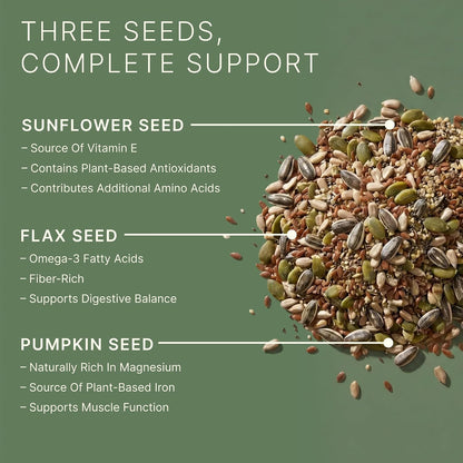 Dr. Murray's Super Foods 3 Seed Protein Powder - Pumpkin Flax Sunflower | Vegan Plant Protein | No Artificial Additives | GMP Certified | Unflavored, 1 lb.