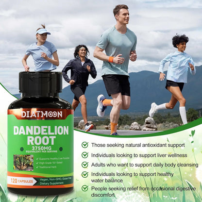 Dandelion Root Supplement 3750mg, 100% Vegetarian, Non-GMO, Gluten Free, 120 Capsules, 4 Month Supply