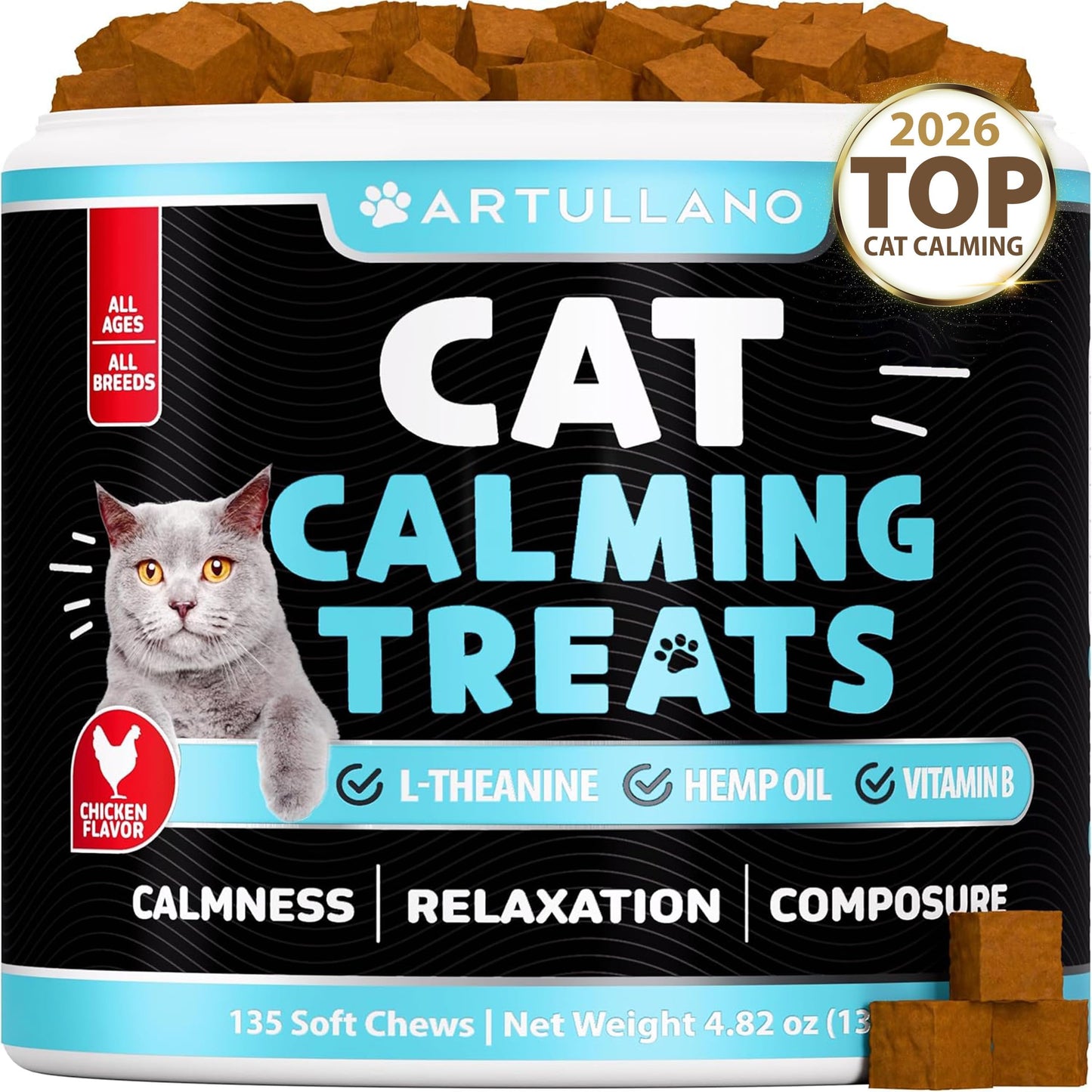 L-Lysine for Cats - Lysine Powder Supplement - 900mg/serving - Immune Support for Cats & Kittens - Sneezing, Runny Nose, Squinting, Watery Eyes, Cold, Eye Function, Respiratory Health - with Taurine