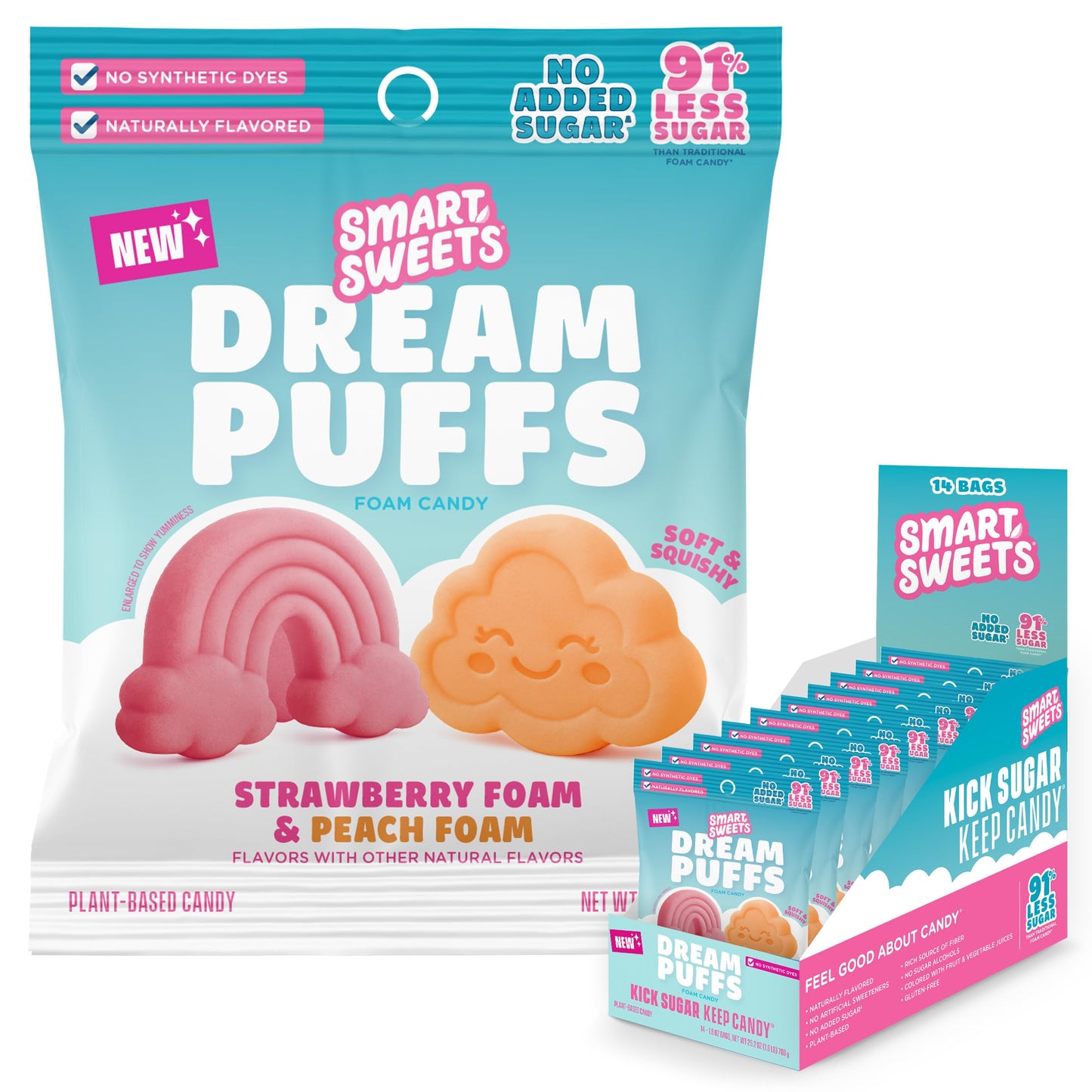 SmartSweets Sweet Fish, Low Sugar Gummy Candy (3g), Low Calorie (130), Gluten-Free -1.8oz (Pack of 12) Packaging may vary