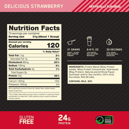 Optimum Nutrition Gold Standard Whey Protein, Double Rich Chocolate, 2 LB
