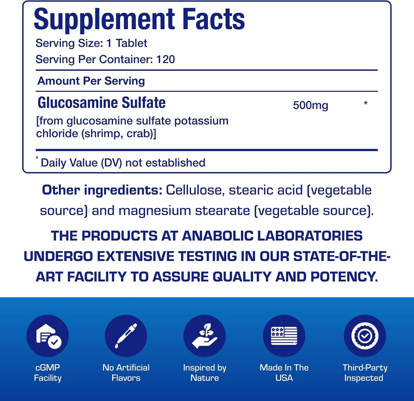 Glucosamine Sulfate Joint Health Supplement - Soft Tissue Cartilage Tendon and Ligament Supplement for Enhanced Mobility Comfort and Flexibility - Non-GMO Sodium Free & Made in the USA - 120 Servings