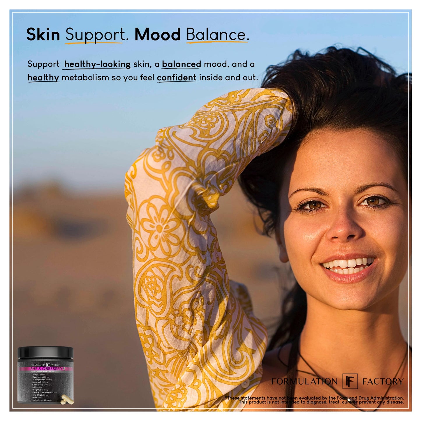 Formulation Factory Hormone Balance for Women - She's Obsessed Vitality Complex with Maca Root & Ashwagandha - Libido & Mood Support - 120 Capsules, 2 Month Supply