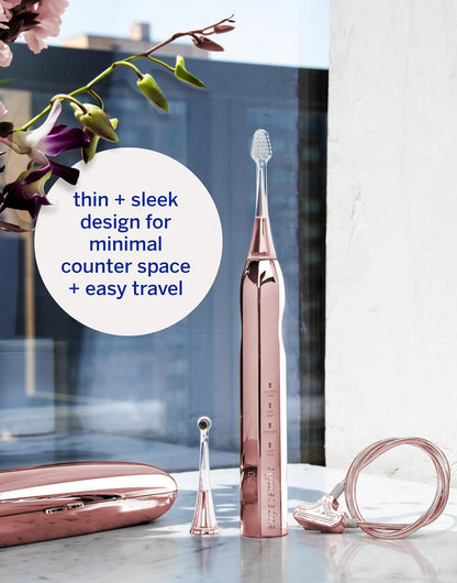 Supersmile Zina45 Deluxe Sonic Pulse Toothbrush, Rose Gold, Rechargeable