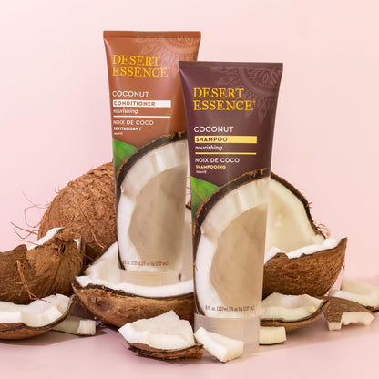 Desert Essence Coconut Conditioner - 8 fl oz - Nourishing for dry hair, smooth frizz and restore moisture and shine with Organic Coconut Oil, Shea Butter, and Sunflower Oil | B002V2M7OC