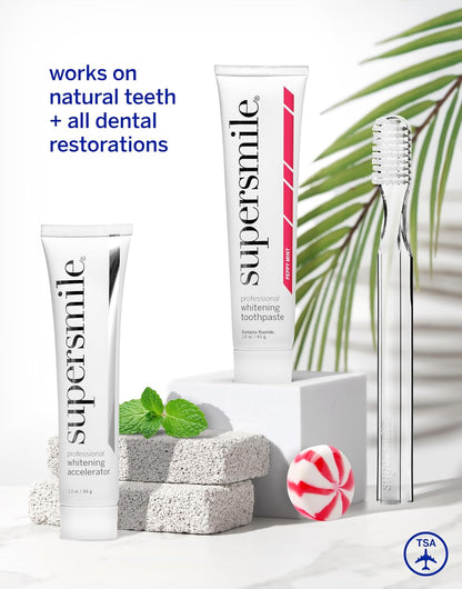 Supersmile Peppy Mint Whitening Travel Kit, 5-Piece TSA Set