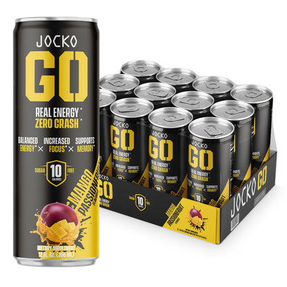 Jocko GO Energy Drink - KETO, Vitamin B12, Vitamin B6, Electrolytes, L Theanine
