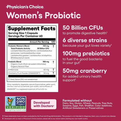 Physician's CHOICE - Women's Digestive Harmony Bundle: Probiotics for Women 60ct + Digestive Enzymes 180ct - Value Pack