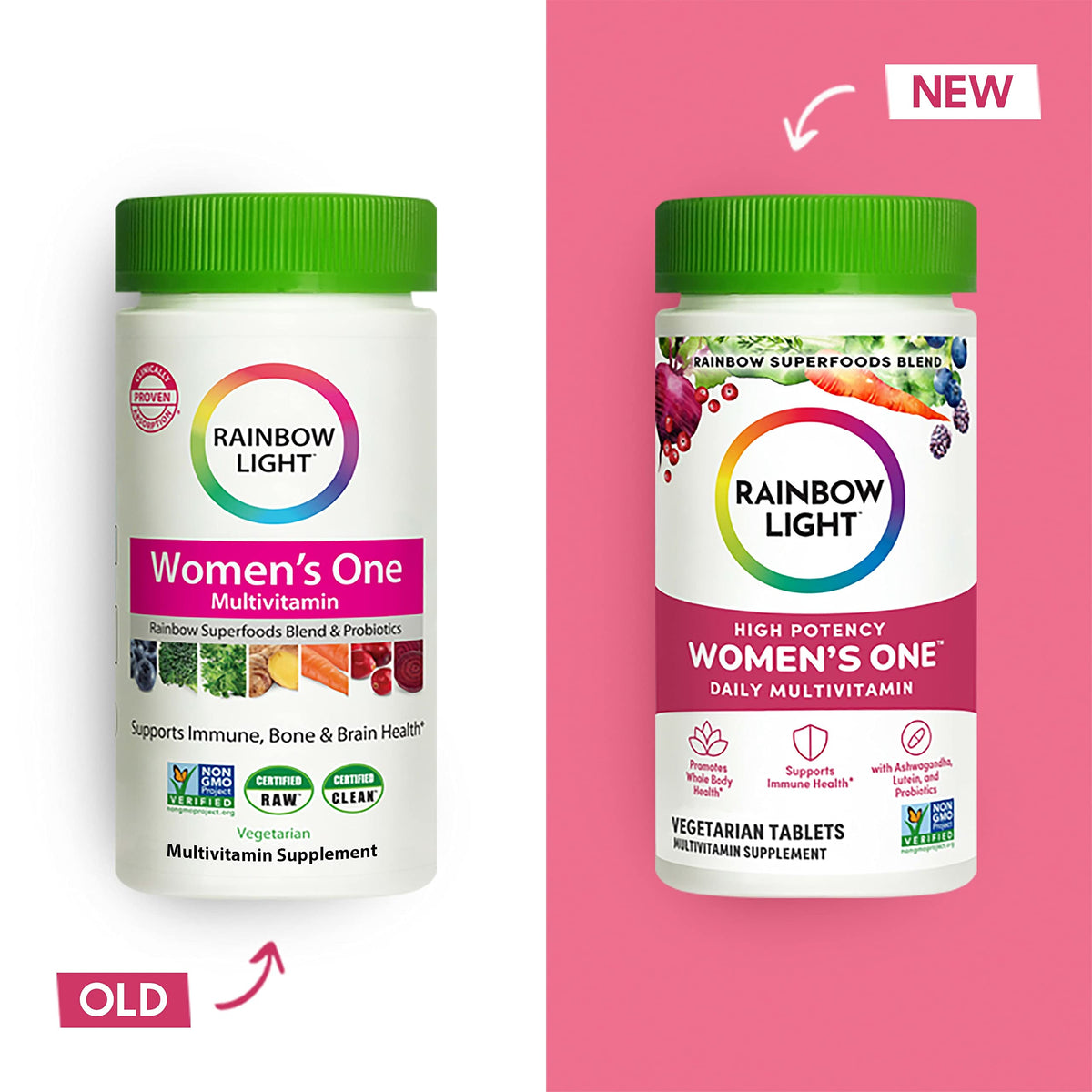 Rainbow Light Multivitamin for Women, Vitamin C, D & Zinc, Probiotics, Women’s One