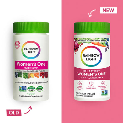Rainbow Light Multivitamin for Women, Vitamin C, D & Zinc, Probiotics, Women’s One