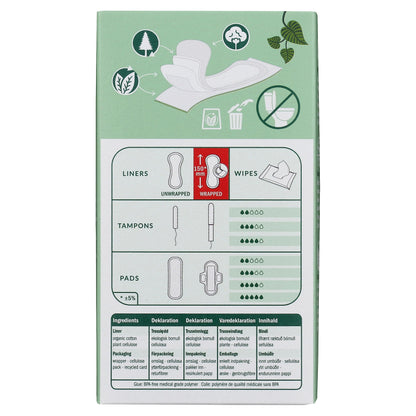 Organic & Natural Panty Liners,Normal Natracare 18 Liners Box