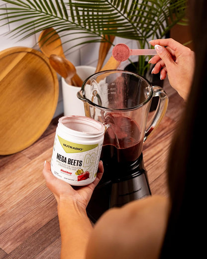 NutraBio Mega Beets Organic Beet Root Powder Nitric Oxide Superfood, NO3-T Nitrates and Antioxidants - Supports Performance, Circulation, Blood Flow, Overall Health - 30 Servings