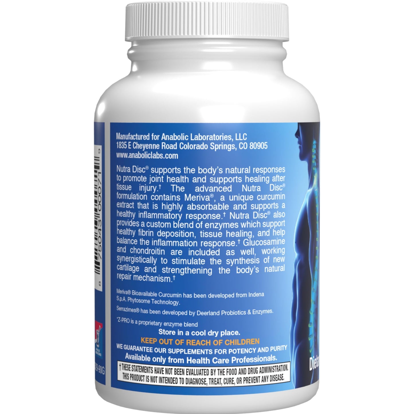 Nutra Disc & Joint Support Supplement - Clinically Formulated Restorative Cartilage Ligament and Tendon Supplement with Patented Meriva Curcumin & Glucosamine and Chondroitin for Adults - 90 Servings