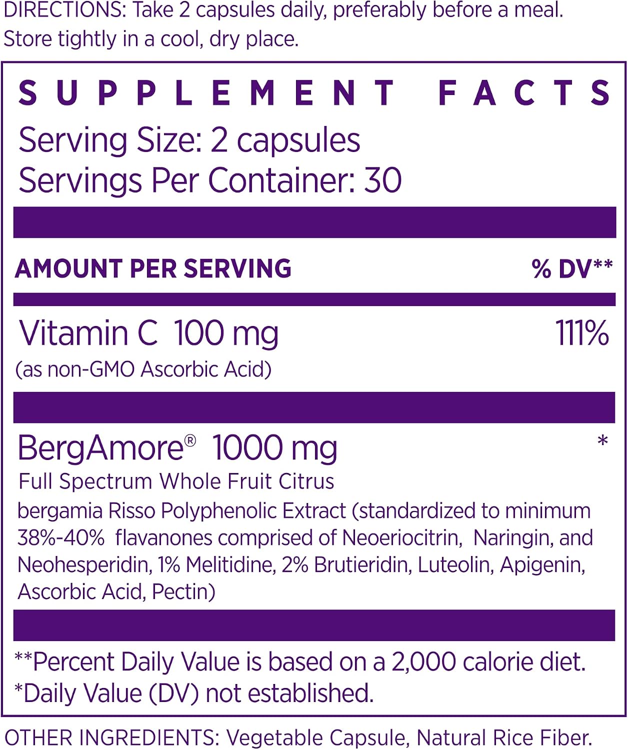 NAOMI Italian Citrus Bergamot 1000mg Extra Strength - Supports Healthy Cholesterol & Triglyceride Levels Already in Normal Range - Patented BergAmore® Extract, 7 Key Polyphenols, 30-Day Supply